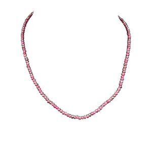 NWT Garnet Faceted Beaded Necklace Bohemian Boho Natural